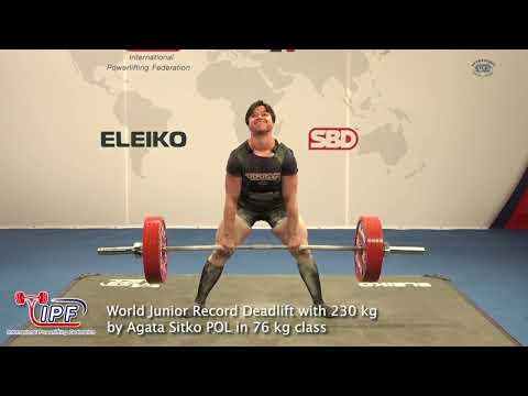 World Junior Record Deadlift with 230 kg by Agata Sitko POL in 76 kg class