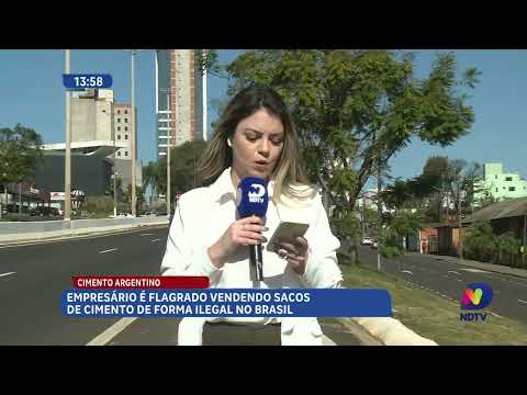 Empilhadeira é usada para transportar cimento ilegalmente em SC