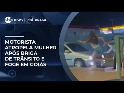 Mulher é atropelada e arrastada após briga de trânsito em Goiás; motorista fugiu | #SBTBrasil