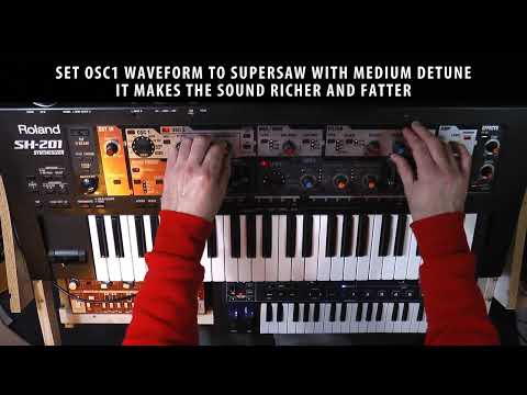 Making a portamento lead/bass sound on ROLAND SH-201 SYNTHESIZER / QUICK SOUND DESIGN TUTORIAL