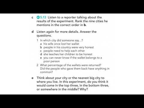 ENGLISH FILE pre-intermediate. 5B. Twelve lost wallets.  L.5.13