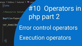 Error control operators,Execution operator and increment operator in php