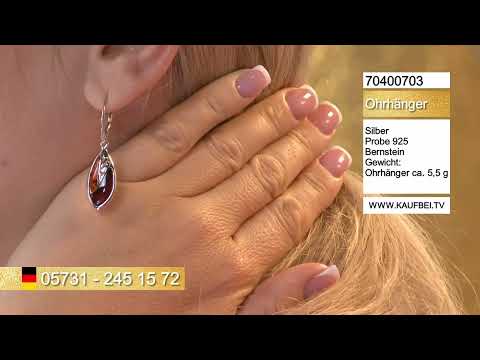 Серьги из серебра 925 пробы с янтарём вишнёвого и коньячного цвета 