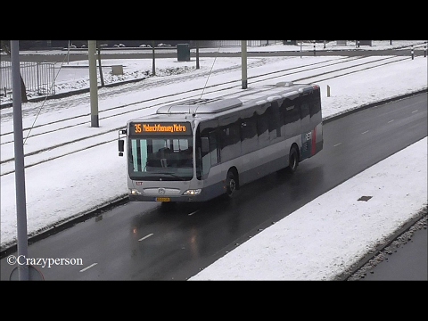 RET bussen met sneeuw bij Melanchthonweg Rotterdam!