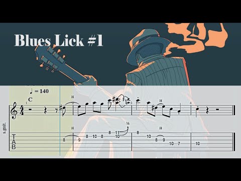Blues Lick #1 - C Mixolydian | Guitar Tab