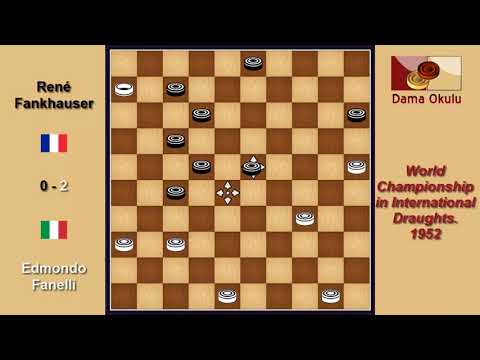 Edmondo Fanelli (ITA) - René Fankhauser (FRA). Draughts World Championship. 1952.