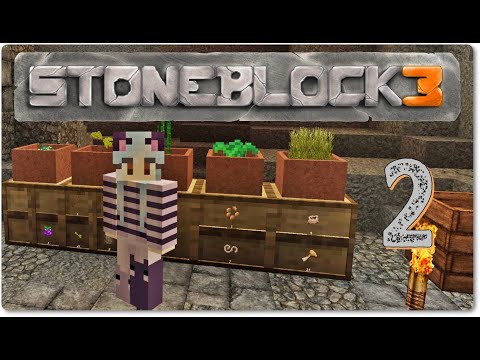 Minecraft FTB Stoneblock 3 Milling Music Video, Clay, Botany Pots - Episode 2
