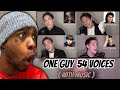 Famous Singer Impressions ONE GUY, 54 VOICES (With Music) REACTION