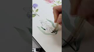 How to watercolor paint lily of the valley flowers