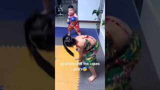 somebody save lil sis from bro #subscribe #trending #viral #memes #shorts #fyp #lilbro #chill