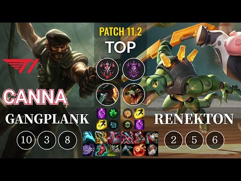 T1 Canna Gangplank vs Renekton Top - KR Patch 11.2