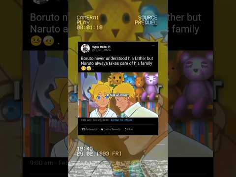 Boruto never understood his Father 🥺 .