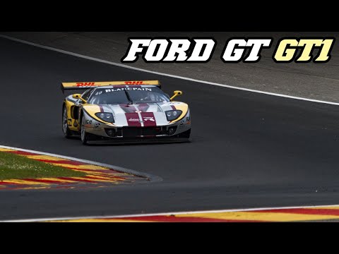 2010 FORD GT GT1 "Marc VDS" | LOUD V8 & some flames | Le Mans & Spa 2022