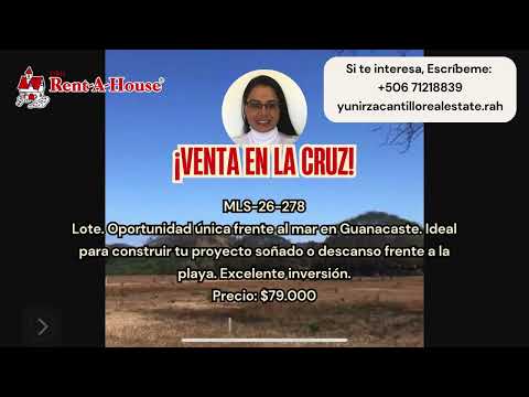 Venta La Cruz Lote Frente al Mar en Guanacaste