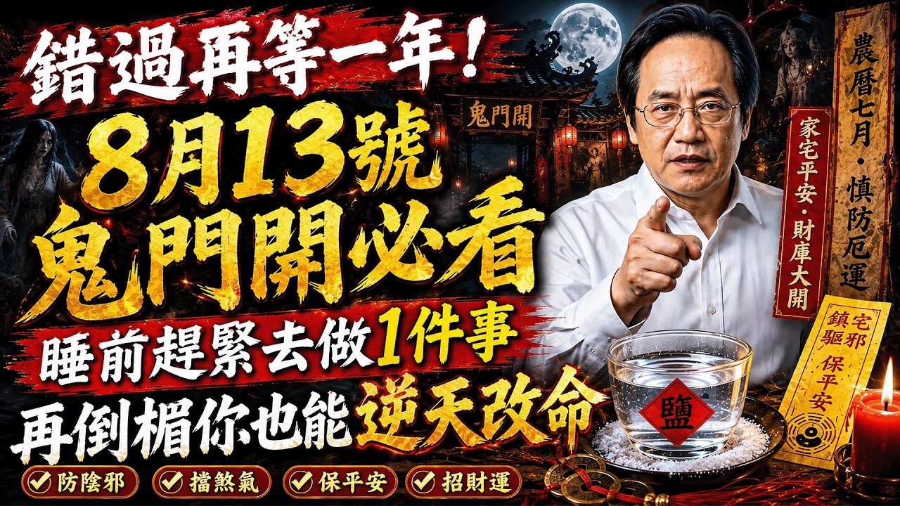 倪海廈：8月13號鬼門開必看，睡前趕緊去做1件事，再倒楣你也能逆天改命！#倪海廈 #黃帝內經 #養生 #國學 #易經 #開運 #招財 #補財庫 #中醫 #風水 #2026運勢 #立秋 #鬼月