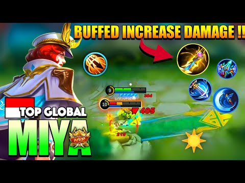 TRY THIS!! Miya Sidelane Buffed Now Increase the Damage Perfect Play! | Top Global Miya by ☀️ ~ MLBB