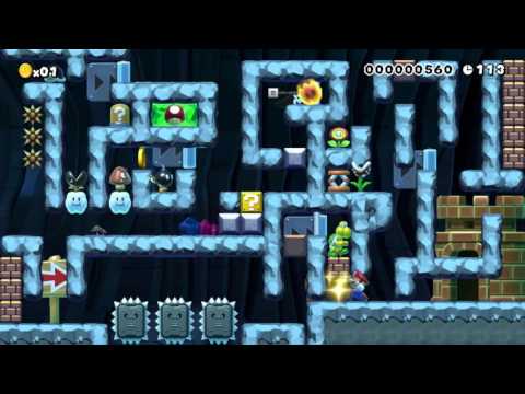 Super Mario Maker - 1-screen puzzle #2 60fps