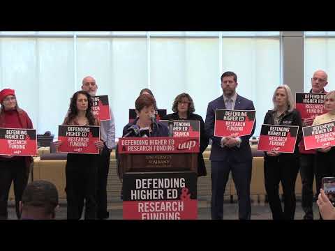 Albany Mayor Kathy Sheehan at UUP press conference, March 27, 2025