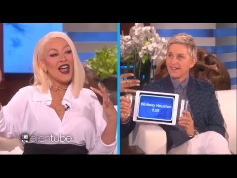 Christina Aguilera imita Whitney Houston, Beyonce, Madonna, Adele en el show de Ellen