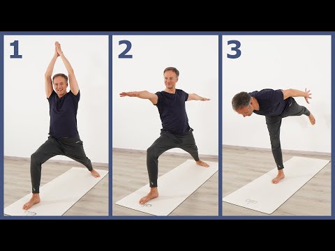 Yoga beginners: Learn Warrior Pose 1-3 in one video