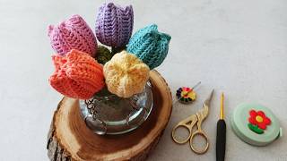 These Mini Crochet Tulip Keychains Are So Adorable! 🌷✨ | Easy Step-by-Step Tutorial