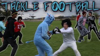 7vs7 BACK YARD TACKLE FOOTBALL HALLOWEEN EDITION!! Afro Gets Busted Off!!