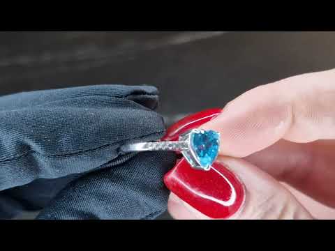 Кольцо 925 Solitaire Крупное Сердце | Голубой Фианит | Обруч Pavé | Роскошный Романтический Подарок - фото 1 - id-p1776964053