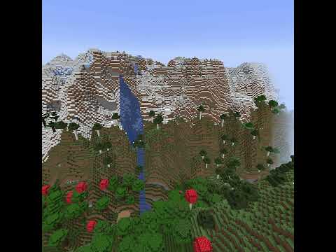 Minecraft 1.18 experemental 2 snowy mountains generation overview #shorts