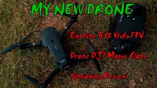 Eachine E58 Wifi FPV Drone DJI Mavic Clone Unboxing Review and Test Flight with Phone UFO App