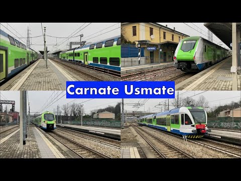 ATR 125 008 e altri treni passeggeri pomeridiani alla stazione di CARNATE USMATE!