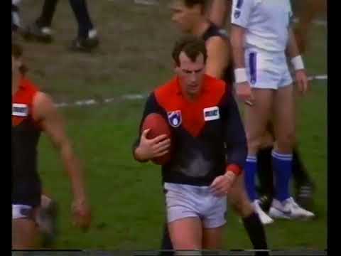 Darren Bennett takes a nice mark and kicks a goal against the Blues - Melbourne - 1991 - AFL
