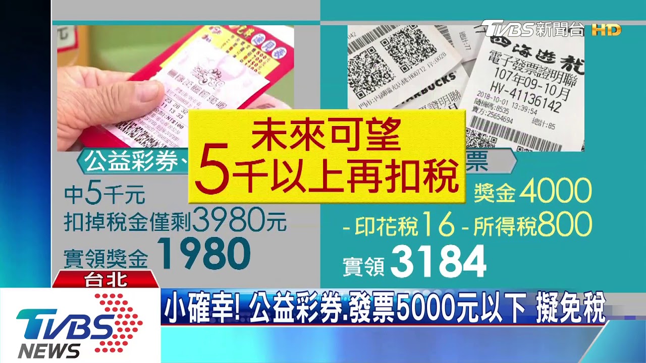 小確幸! 公益彩券、發票5000元以下擬免稅