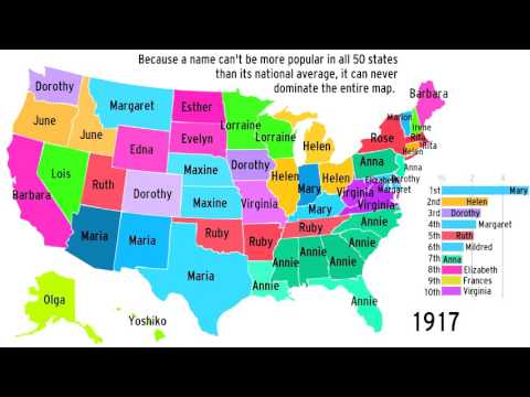 Timeline maps of the most popular baby names in each state ...