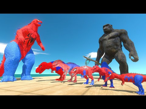 Spiderman Evolution | Spiderman Carnivore Dinosaurs+Spiderman Godzilla 2014 vs King Kong Team - ARBS