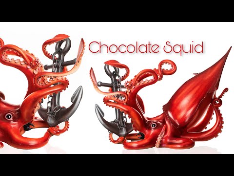 Giant Squid Made Entirely Out of Chocolate