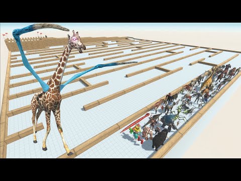 ESCAPE FROM ALIEN GIRAFFE - LAST SURVIVOR - MAZE COURSE - ARBS - Animal Revolt Battle Simulator