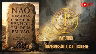 Culto Matutino | Terceiro Mandamento | Êxodo 20:7 | Pr. Ademir Ferreira