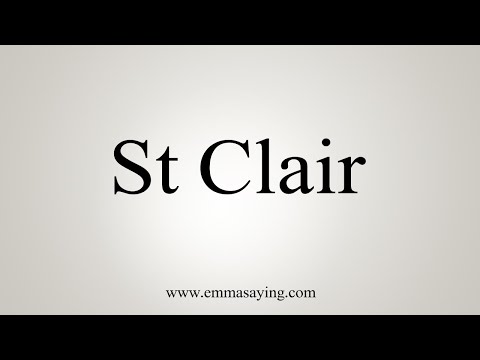 How To Say St Clair