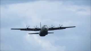 preview picture of video 'Royal Norwegian Air Force C130J Hercules takes off from RAF Leuchars, 22 June 2013'