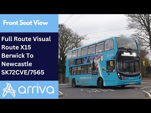 Full Route Visual | Arriva Northumbria Route X15 - Berwick-upon-Tweed To Newcastle | SK72CVE/7565