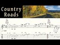 COUNTRY ROADS JOHN DENVER Complete Guitar Lesson Chords Melody Lyrics Sheet Music TAB
