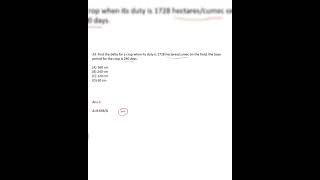 Find the delta for a crop when its duty is 1728 hectares/cumec on the field, the || Analytics ||