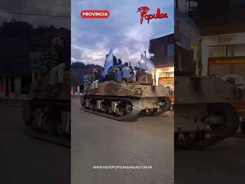 🇦🇷🎉 Un tanque volvió a ser protagonista de los festejos por Argentina en Merlo