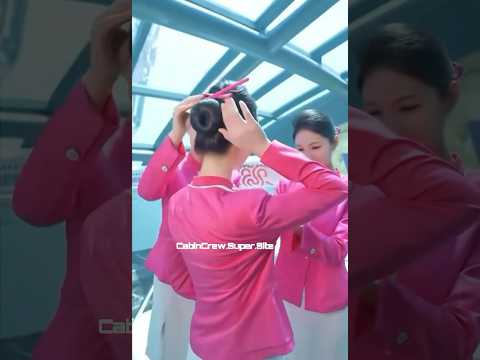 浙江长龙航空的芭比粉色美女空姐制服