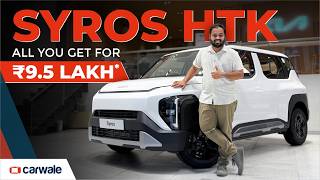 Kia Syros HTK ₹9.50 Lakh Base Model Walkaround | Surprisingly Feature-Rich!