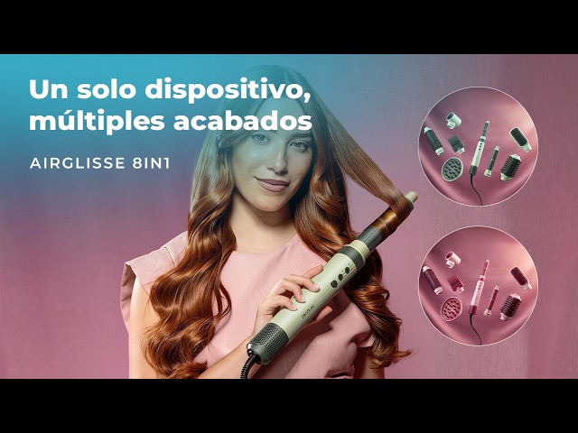 Multi-Haarstyler Cecotec AirGlisse 8in1 Olive 1400 W Coanda 3 Heizstufen 8 Aufsätze video
