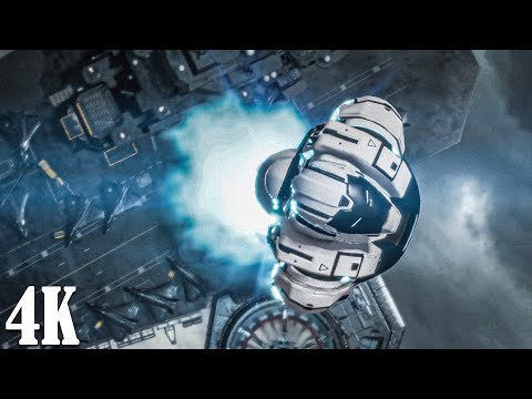Marvel's Avengers Iron Man Flying To Space Scene (HD)