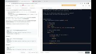 YouTube video 'Leetcode 1839 Longest Substring Of All Vowels in Order - two-pointer sliding window method'