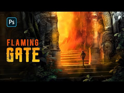 Make a Secret Flaming Gate - Photoshop Manipulation Speed Art | Tutorial