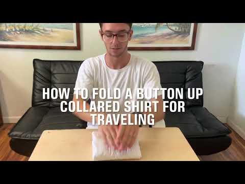 How To Fold A Button Up Collared T-shirt For Traveling! Packing & Travel Hacks